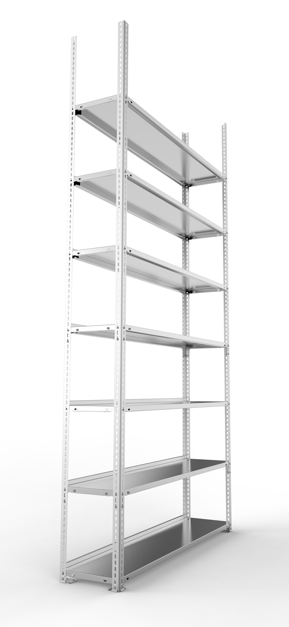 Büroschraubregal, 2500 x 1250 x 300 mm (HxBxT), Grundregal
