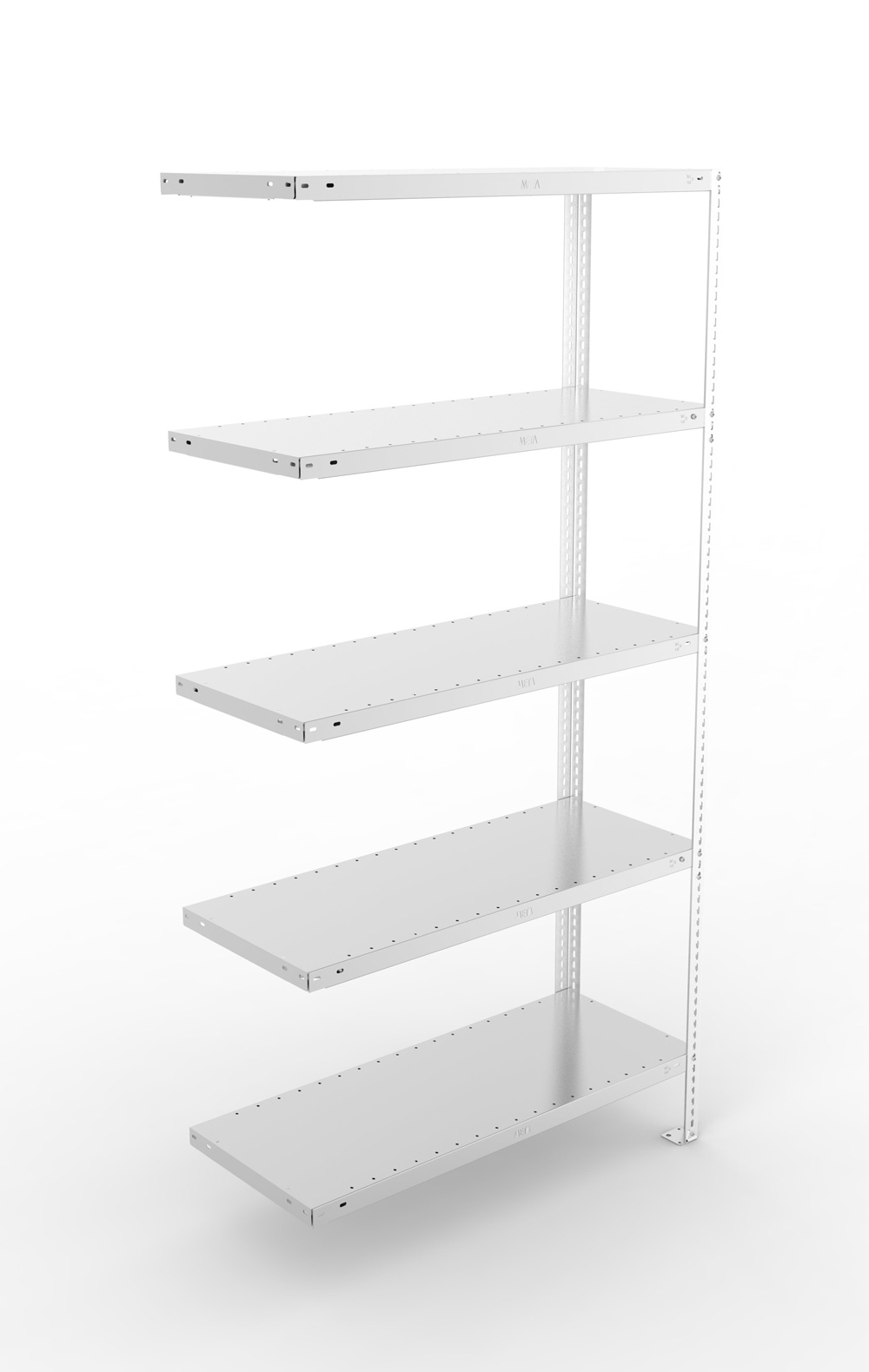 Fachbodenschraubregal, 2000 x 1000 x 400 mm (HxBxT), Anbauregal
