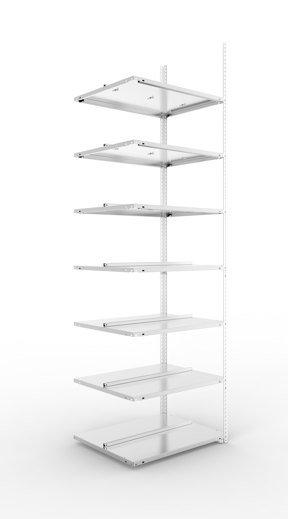 Büroschraubregal, 2500 x 750 x 600 mm (HxBxT), Anbauregal