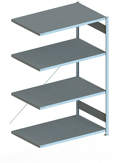 Fachbodenregal, 2000 x 1300 x 800 mm (HxBxT), Anbauregal