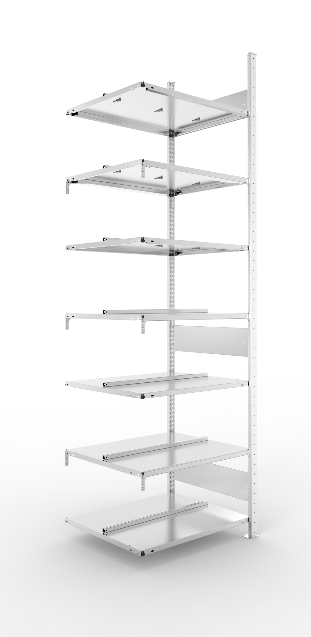 Büroregal, 2500 x 750 x 600 mm (HxBxT), Anbauregal
