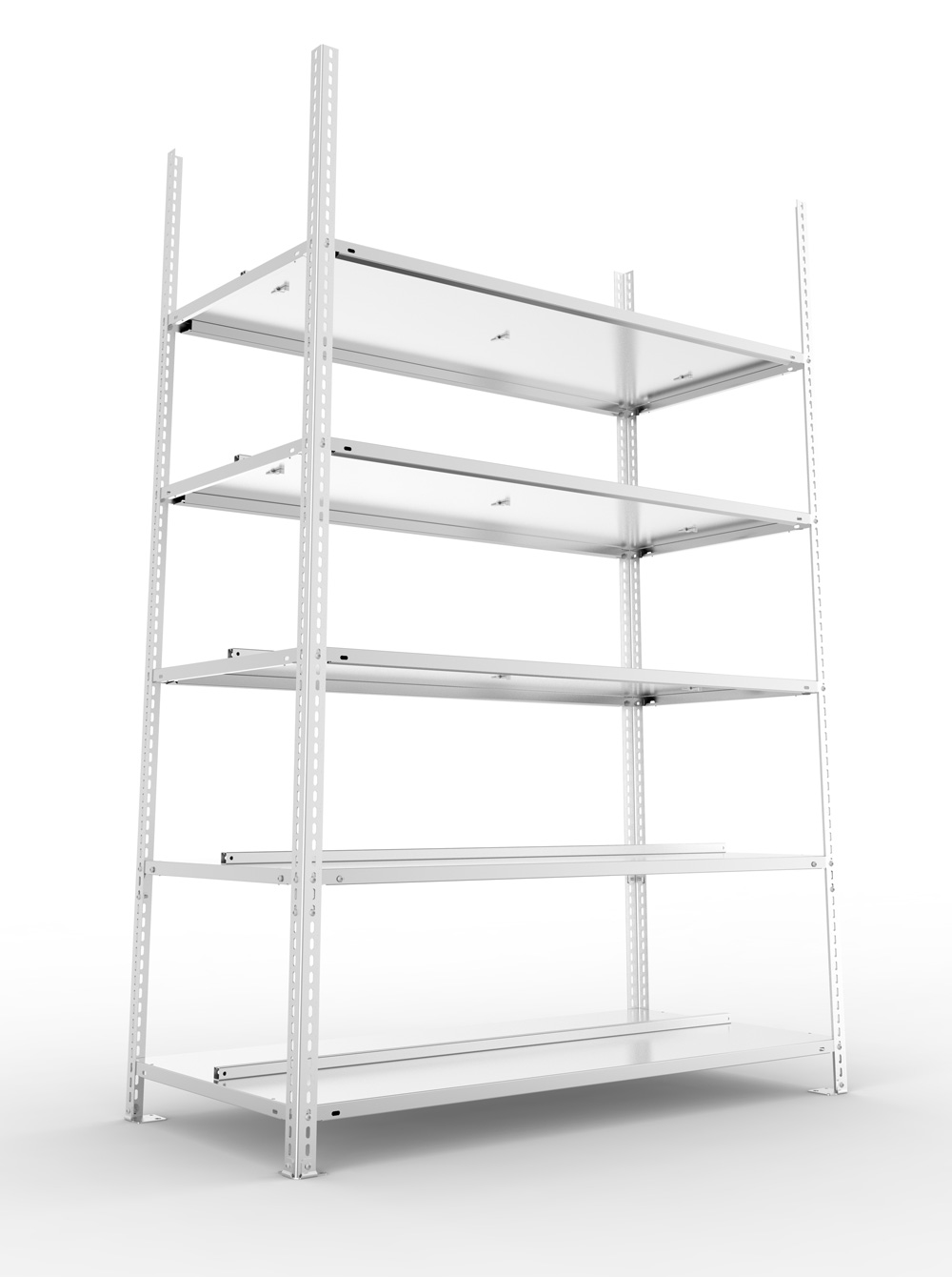 Büroschraubregal,1850 x 1250 x 600 mm (HxBxT), Grundregal