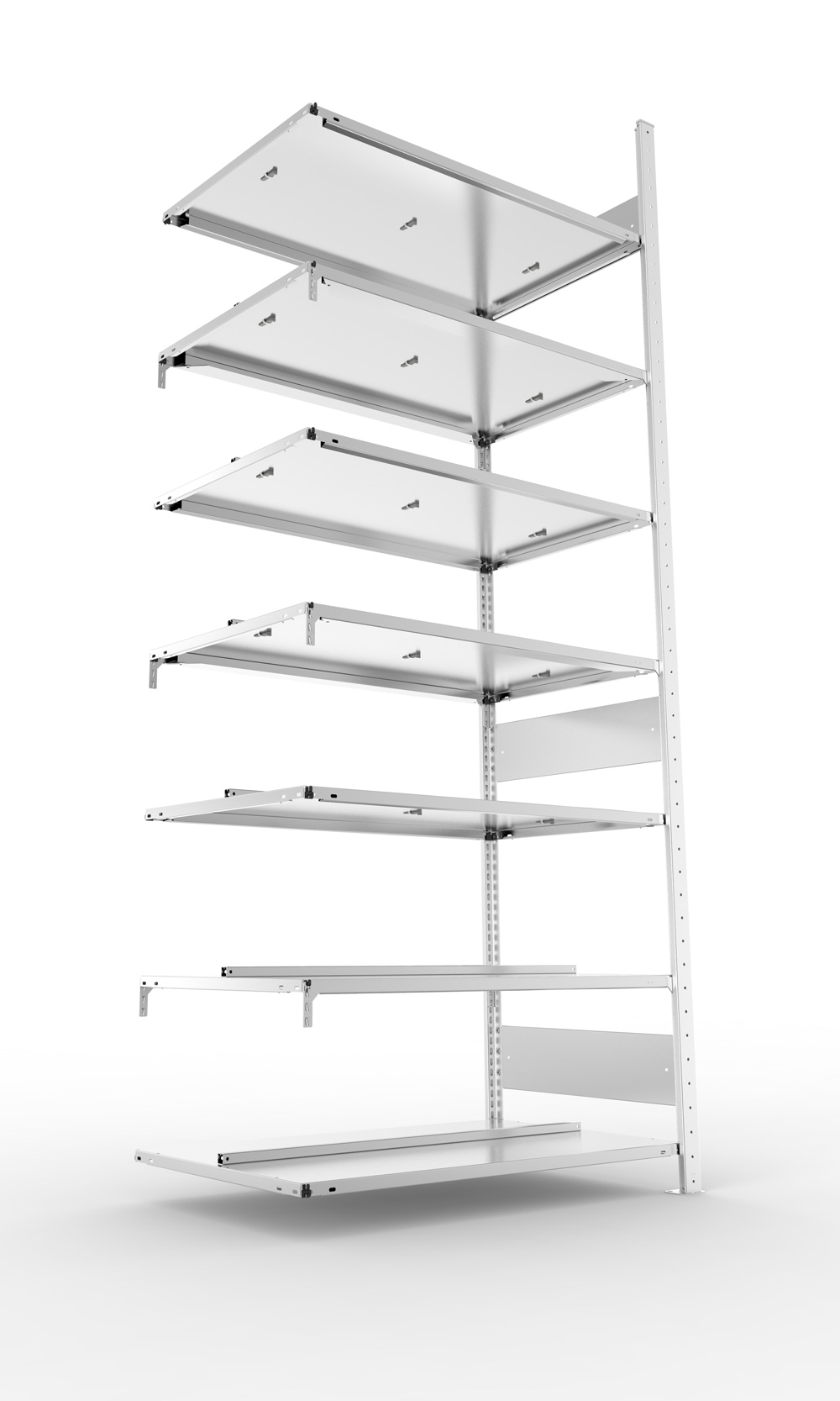 Büroregal, 2500 x 1000 x 600 mm (HxBxT), Anbauregal