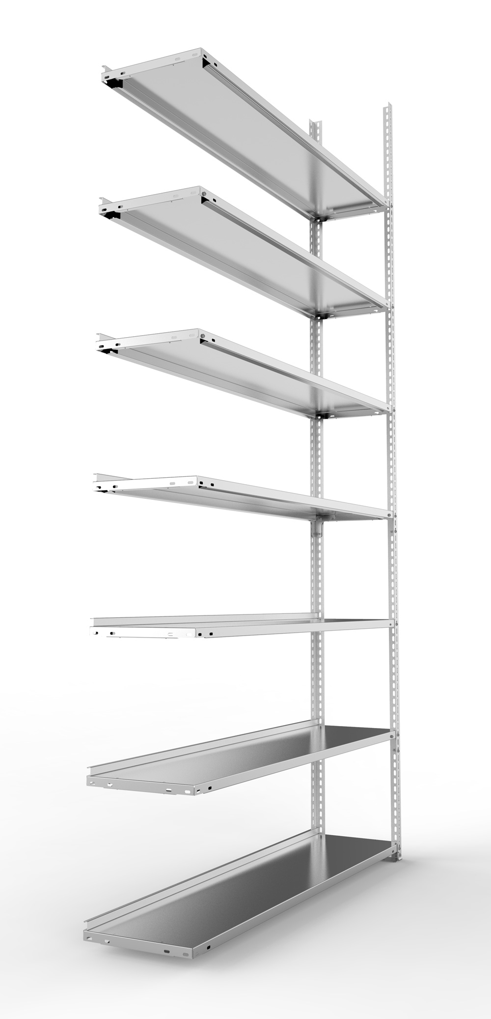 Büroschraubregal, 2500 x 1250 x 300 mm (HxBxT), Anbauregal
