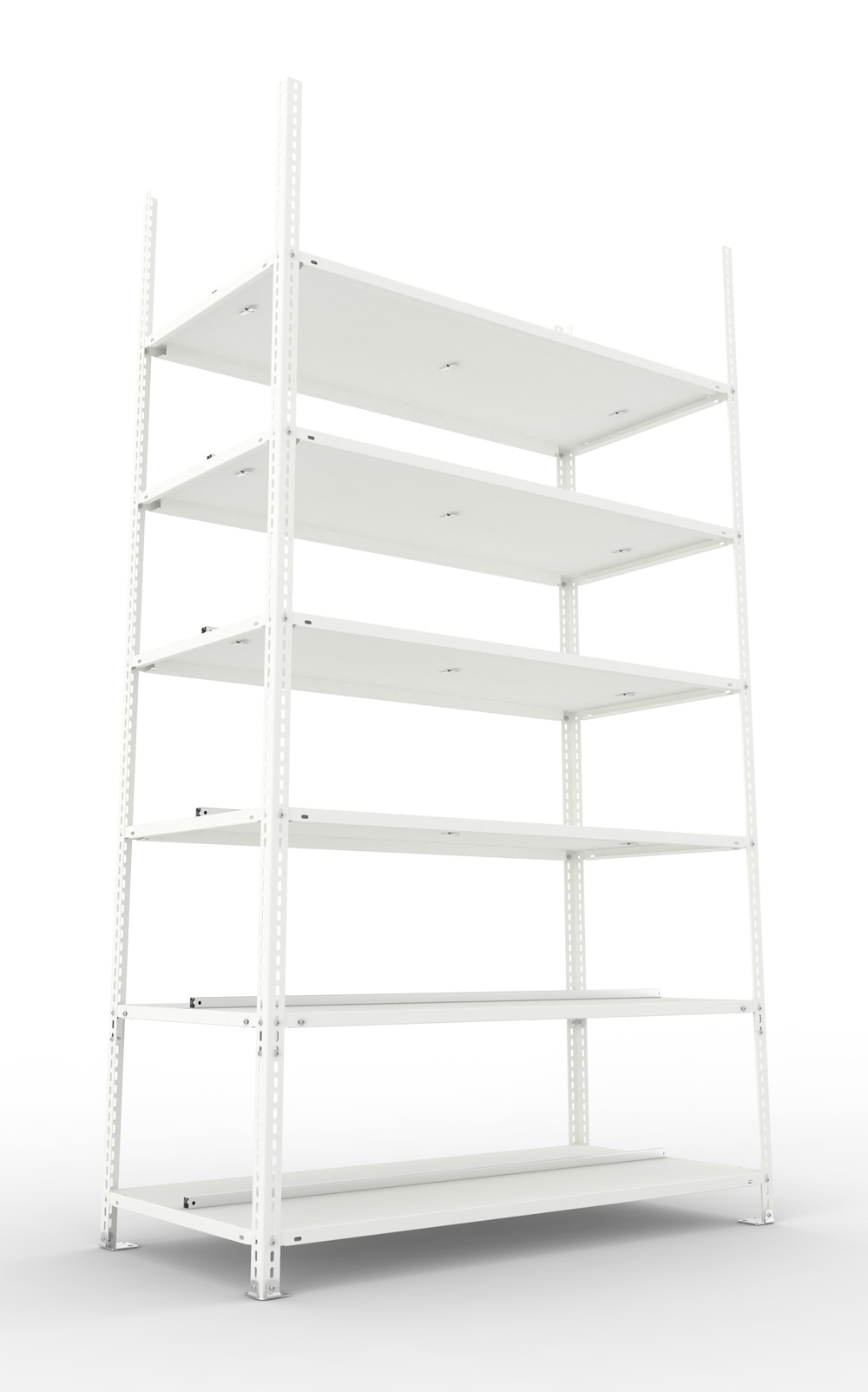 Büroschraubregal 2200 x 1250 x 600 mm (HxBxT), Grundregal