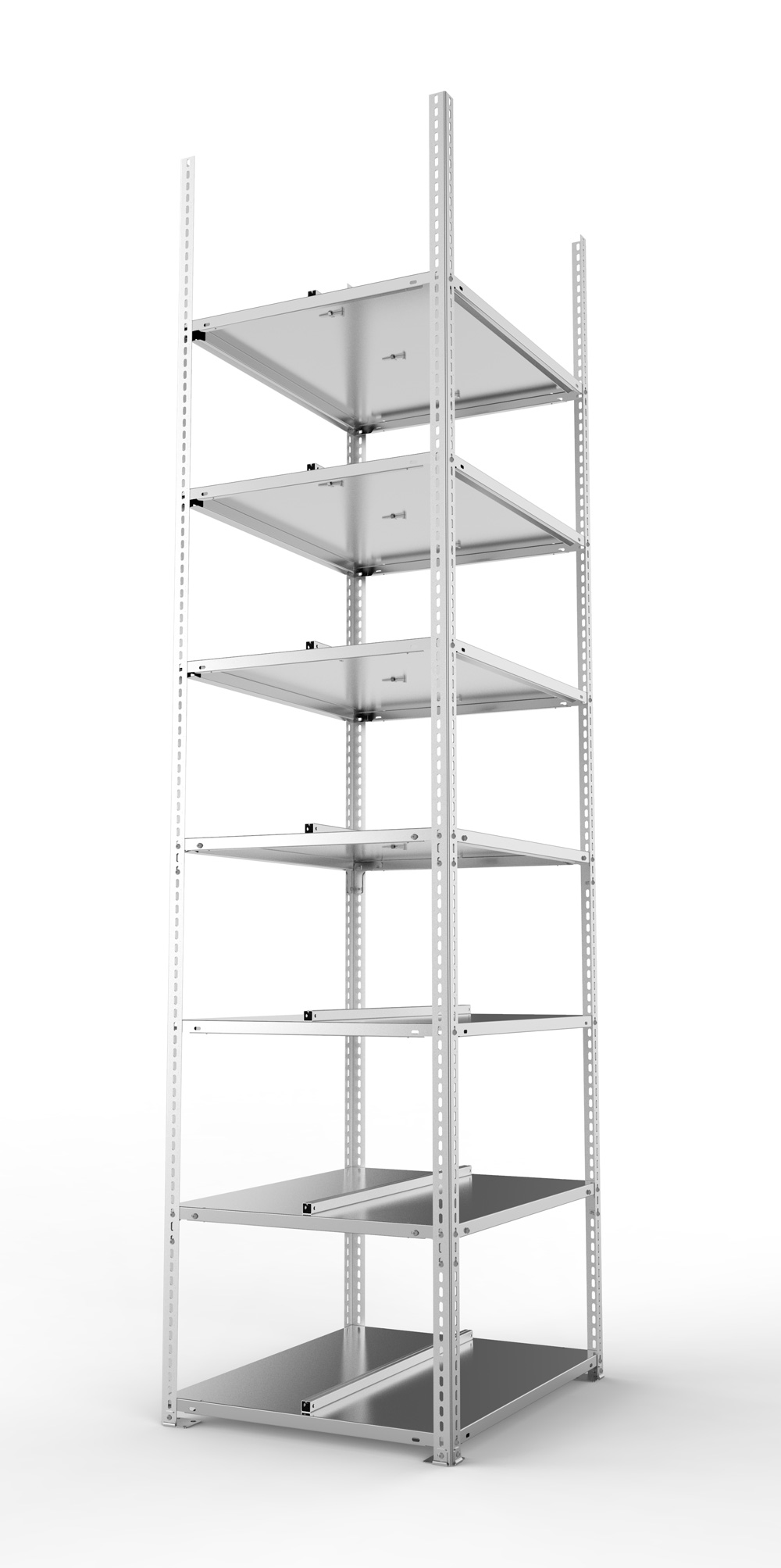 Büroschraubregal, 2500 x 750 x 600 mm (HxBxT), Grundregal