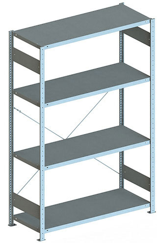 Fachbodenregal, 2000 x 1300 x 500 mm (HxBxT), Grundregal