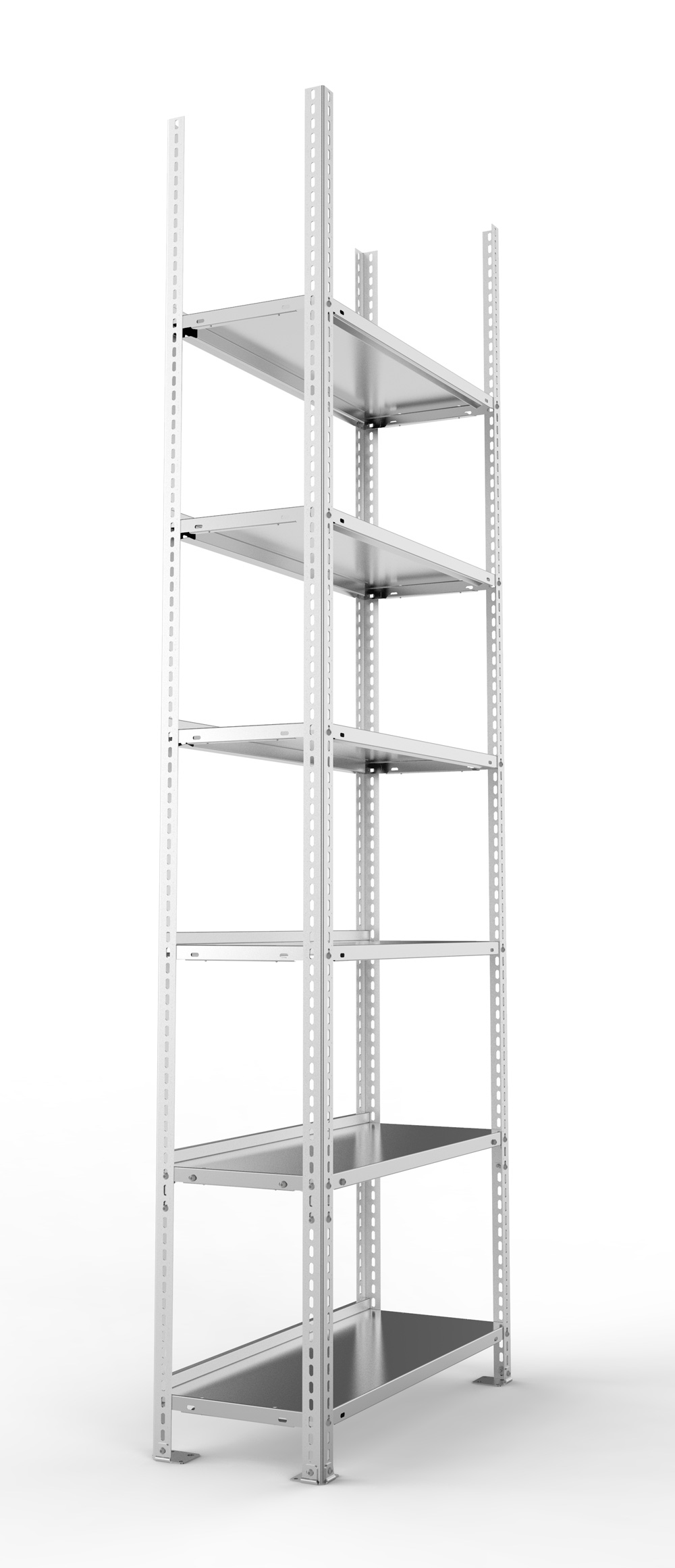 Büroschraubregal, 2200 x 750 x 300 mm (HxBxT), Grundregal