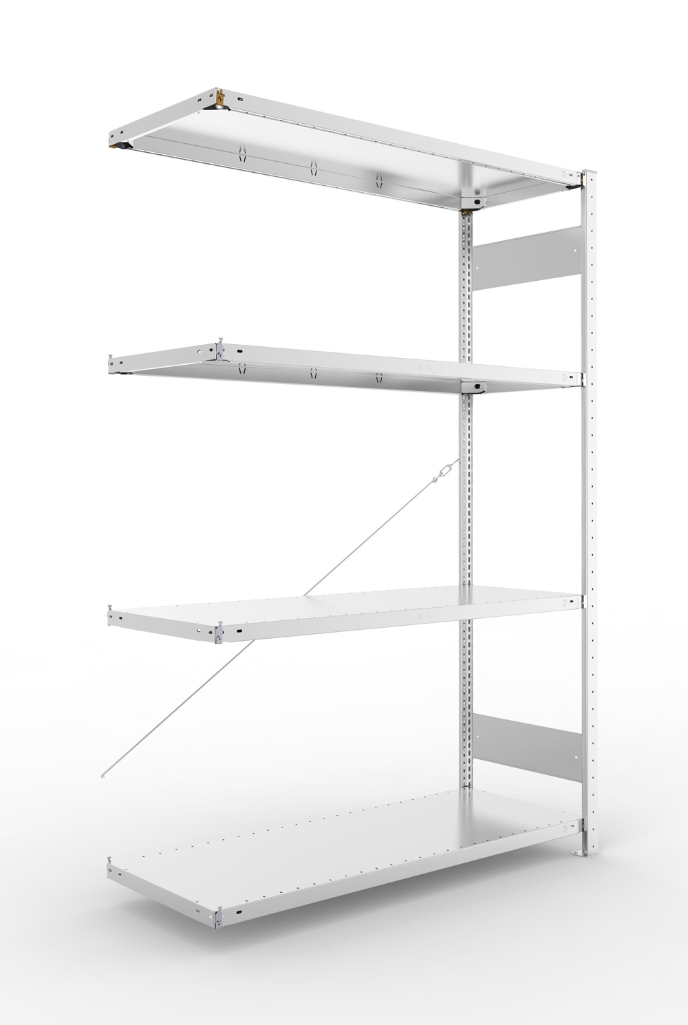 Fachbodenregal, 2000 x 1300 x 500 mm (HxBxT), Anbauregal