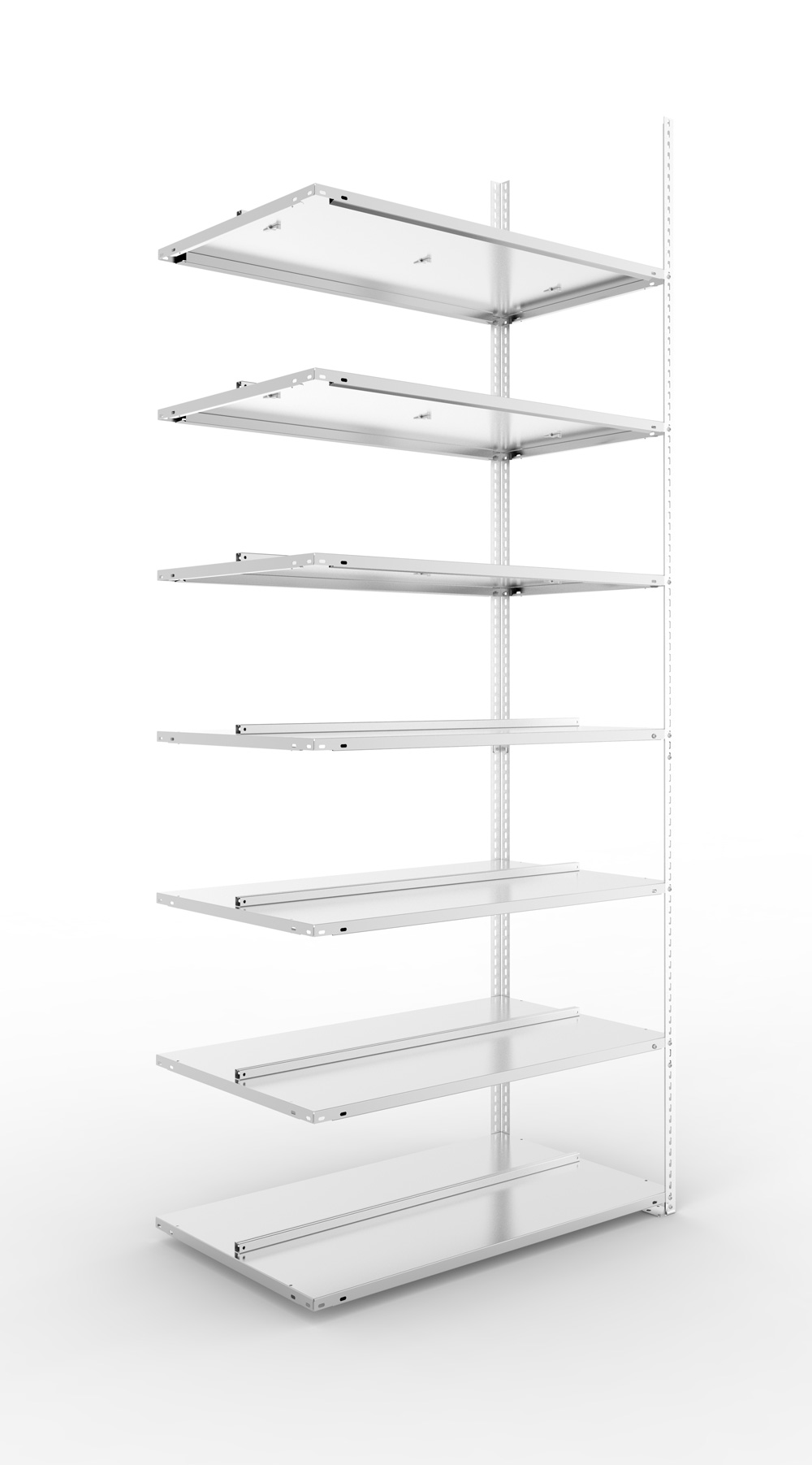 Büroschraubregal, 2500 x 1000 x 600 mm (HxBxT), Anbauregal
