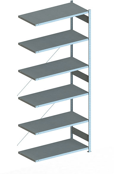 Fachbodenregal, 3000 x 1300 x 600 mm (HxBxT), Anbauregal