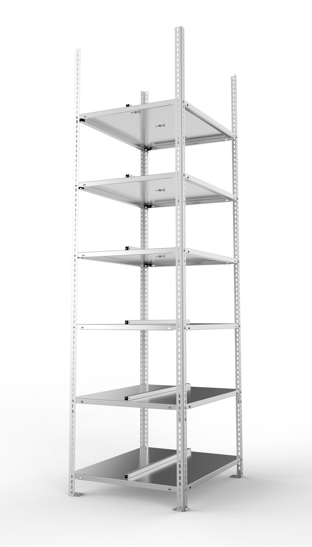 Büroschraubregal, 2200 x 750 x 600 mm (HxBxT), Grundregal