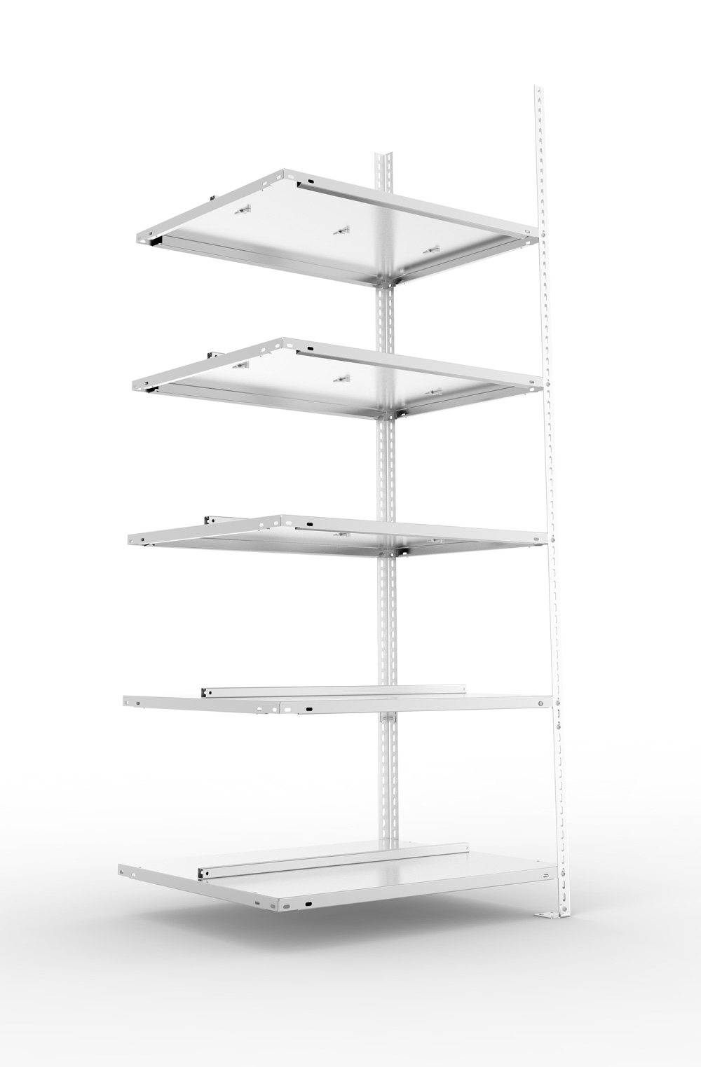 Büroschraubregal, 1850 x 750 x 600 mm (HxBxT), Anbauregal