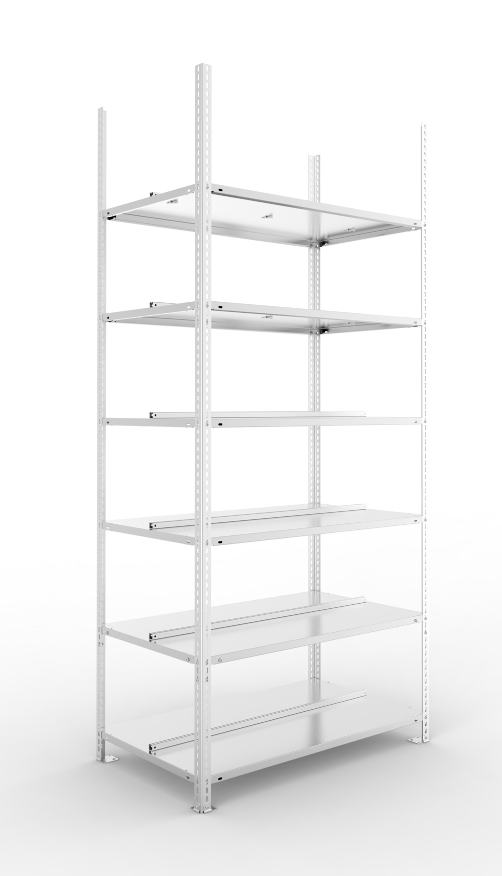 Büroschraubregal, 2200 x 1000 x 600 mm (HxBxT), Grundregal