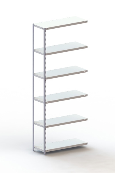 Fachbodenschraubregal, 2500 x 1000 x 400 mm (HxBxT), Anbauregal