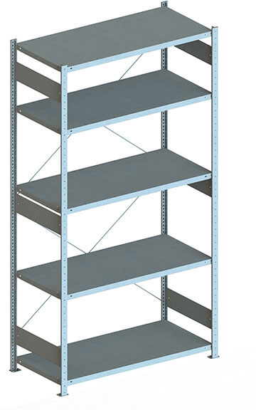 Fachbodenregal, 2500 x 1300 x 600 mm (HxBxT), Grundregal