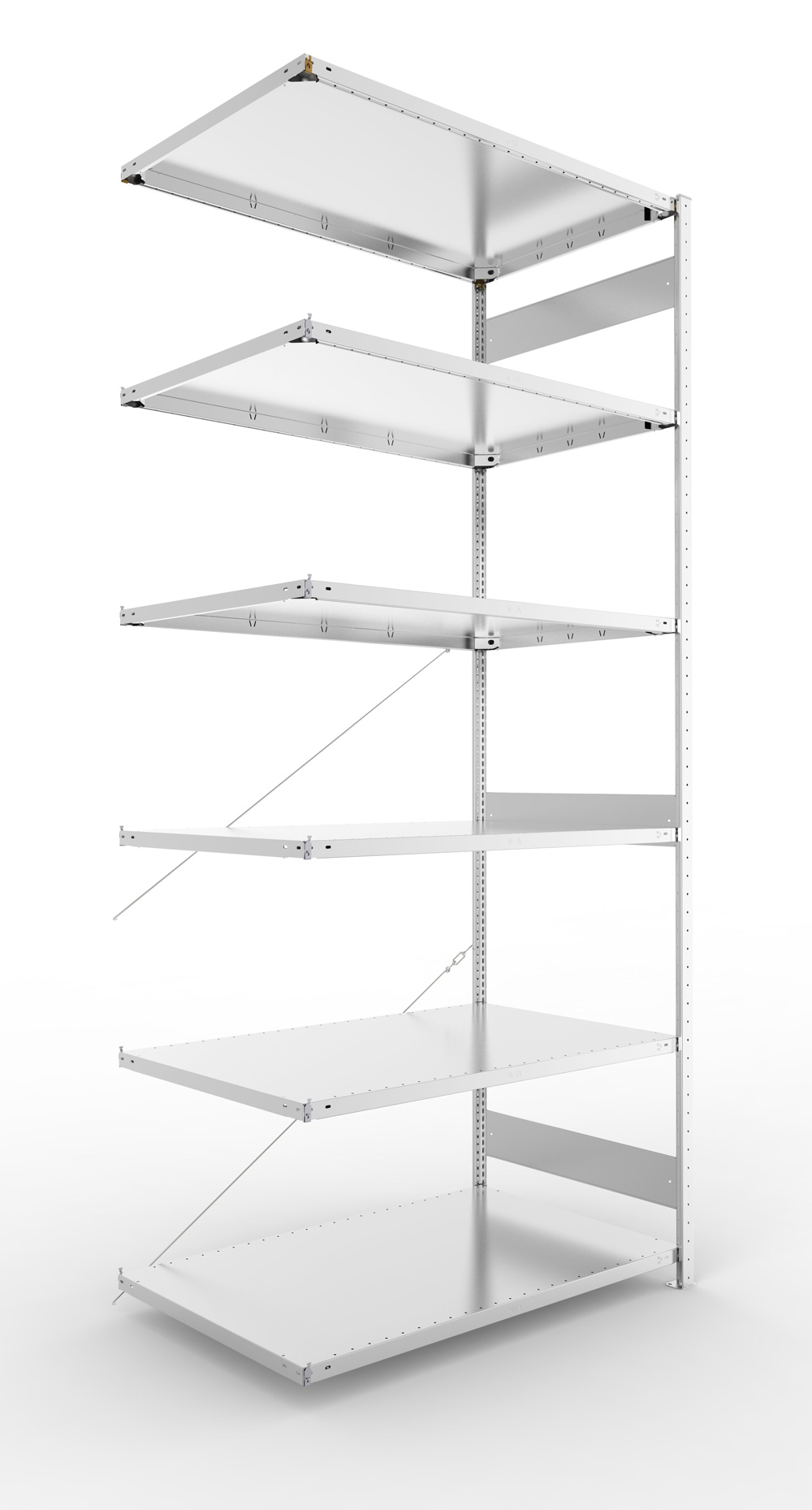 Fachbodenregal, 3000 x 1300 x 800 mm (HxBxT), Anbauregal
