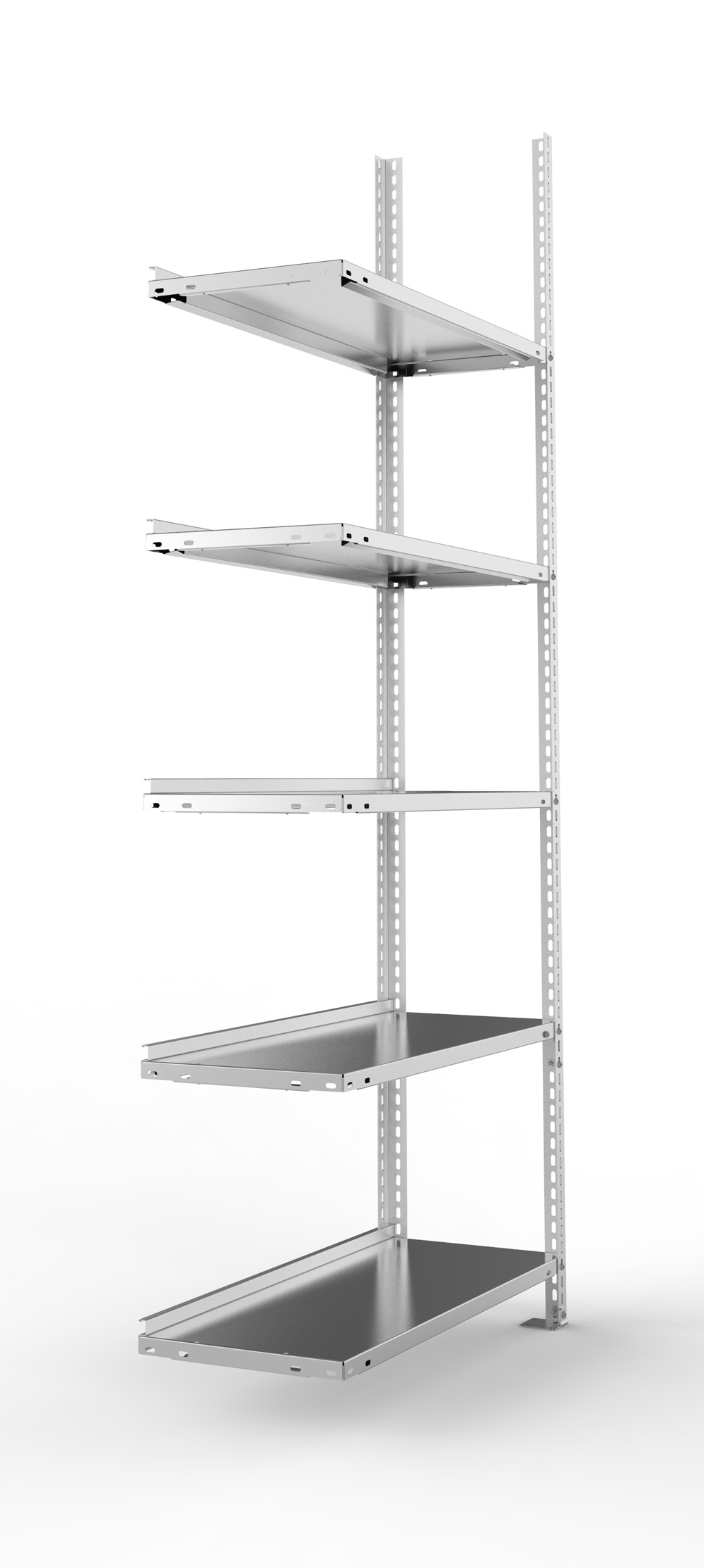 Büroschraubregal, 1850 x 750 x 300 mm (HxBxT), Anbauregal