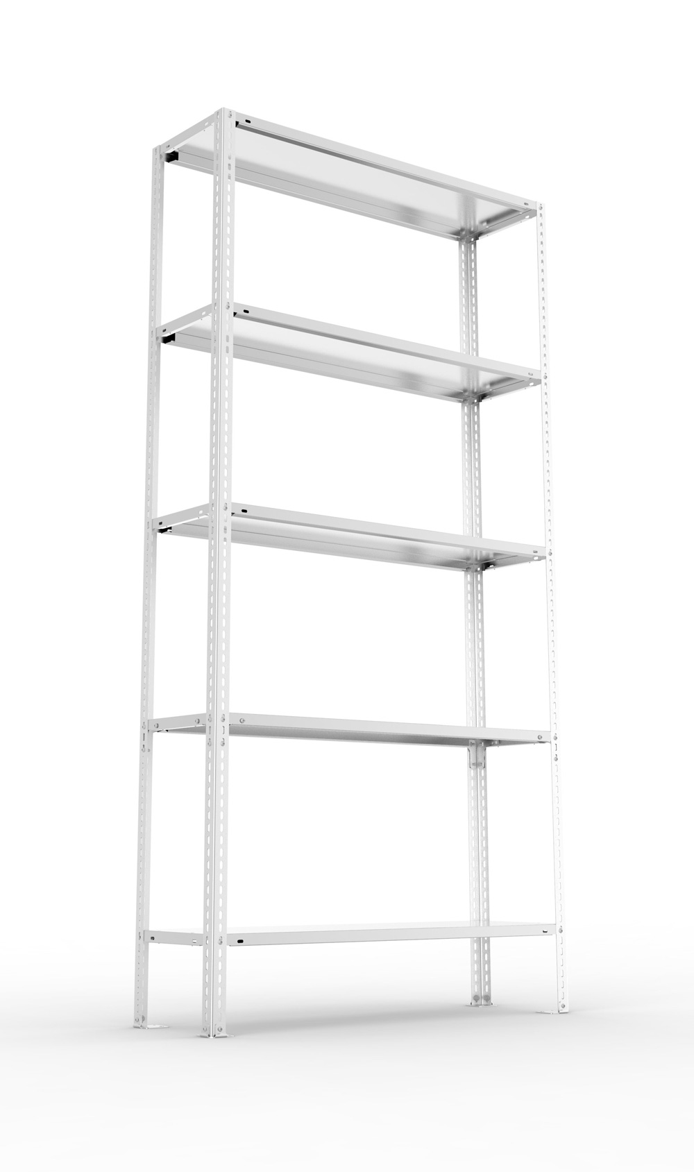 Fachbodenschraubregal, 2000 x 1000 x 300 mm (HxBxT), Grundregal