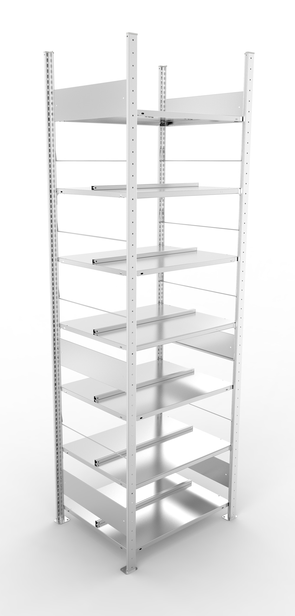 Büroregal, 2500 x 750 x 600 mm (HxBxT), Grundregal