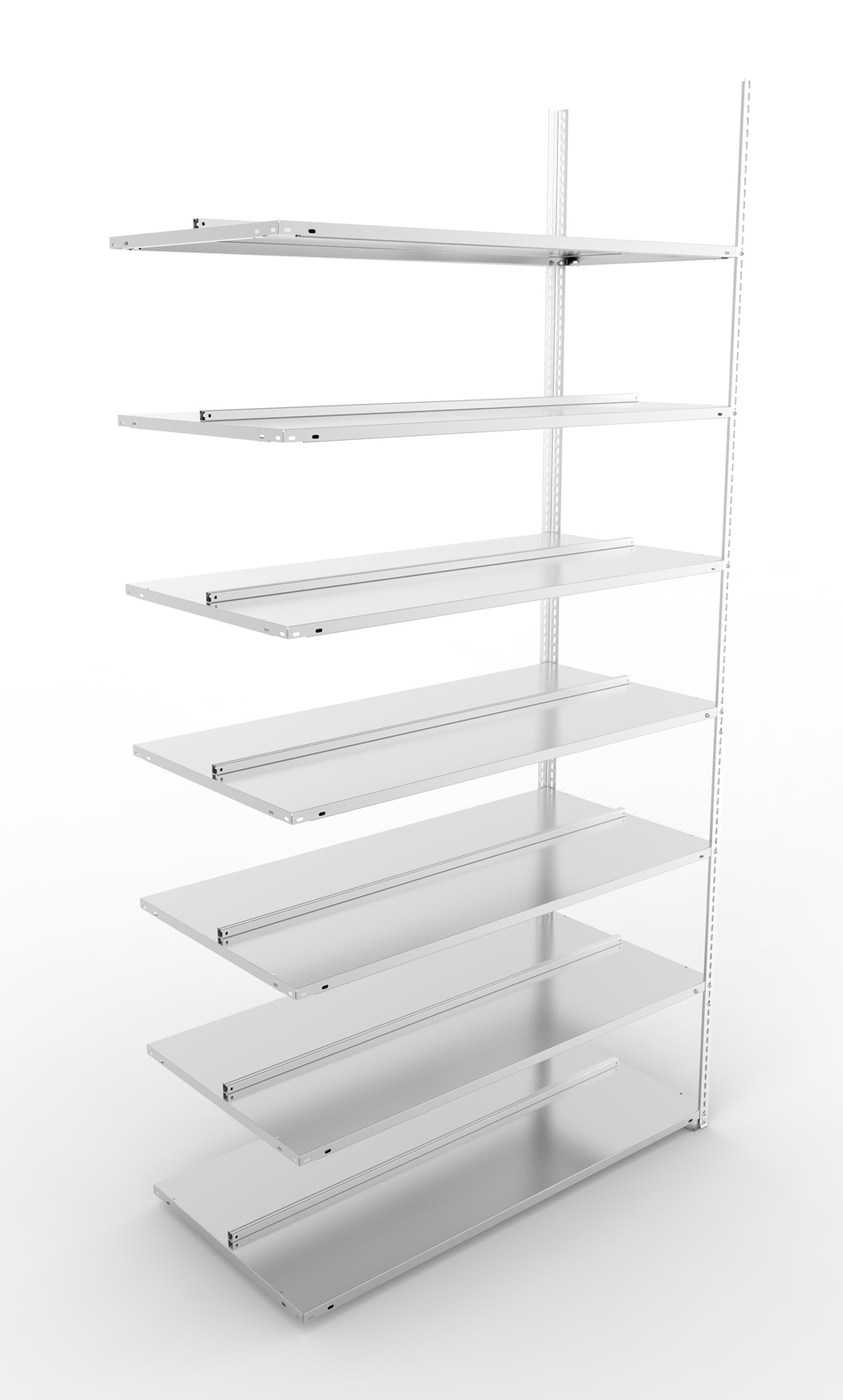 Büroschraubregal, 2500 x 1250 x 600 mm (HxBxT), Anbauregal