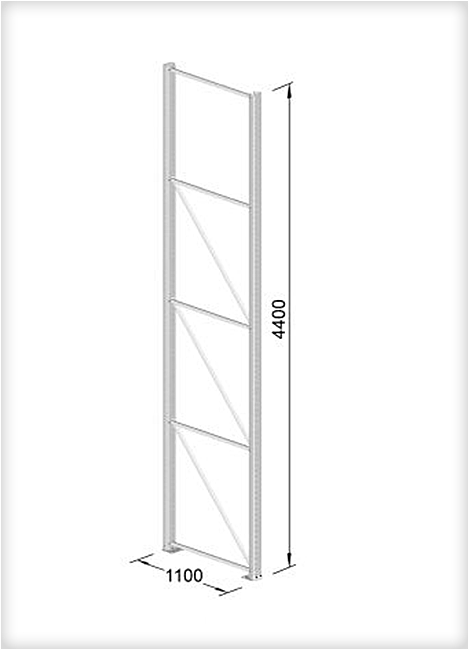 Ständer für Palettenregal SR 120/20, H x T: 4.400 x 1.100 mm, RAL 5010